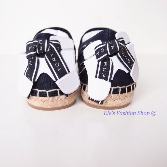 NIB Tory Burch Ribbon Woven Espadrille Flat NAVY US 7 7.5 8 8.5 9 AUTHENTTIC - Picture 12 of 16